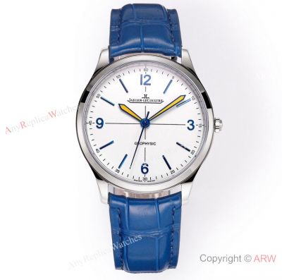 AAA Swiss Copy Jaeger-LeCoultre Geophysic 1958 Men 38.5mm Watch Blue Leather Strap